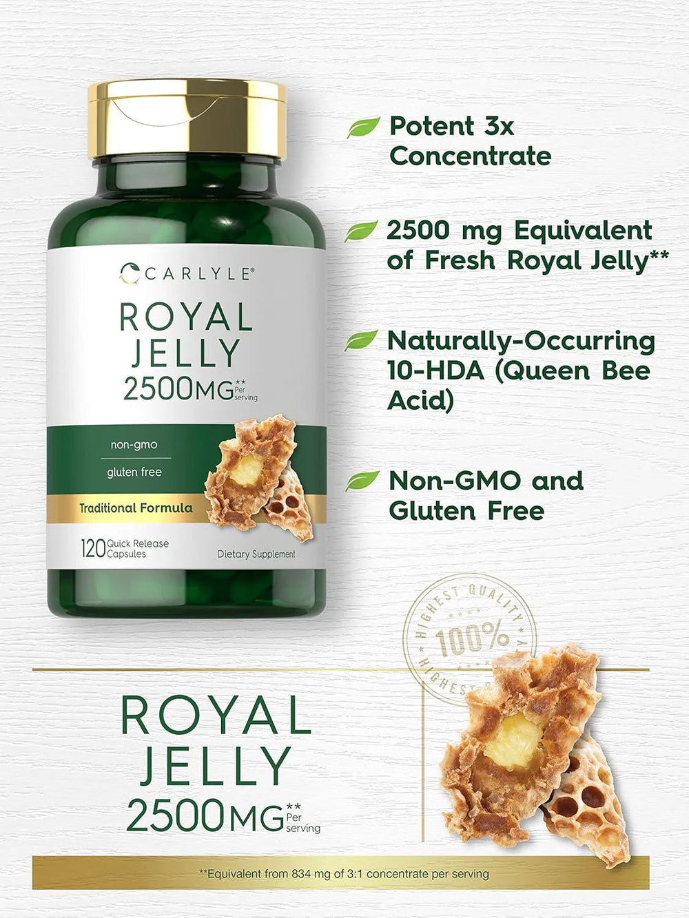 CARLYLE - Carlyle Royal Jelly 2500Mg. 120 Capsulas - The Red Vitamin MX - Suplementos Alimenticios - {{ shop.shopifyCountryName }}