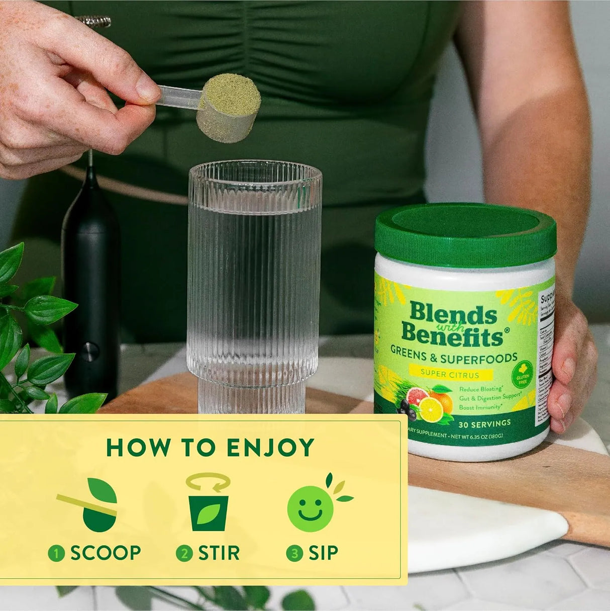 BLENDS WITH BENEFITS - Blends with Benefits Super Greens Powder w/Probiotics 30 Servicios Super Citrus 180Gr. - The Red Vitamin MX - Suplementos Alimenticios - {{ shop.shopifyCountryName }}