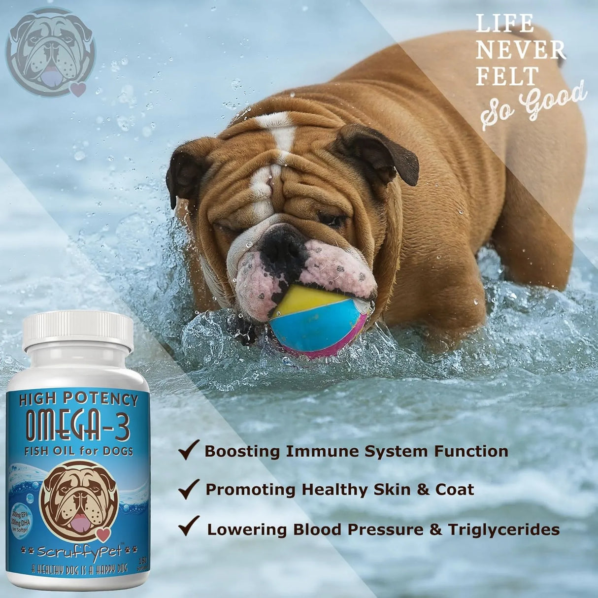 SCRUFFYPET - ScruffyPet Pure Omega 3 Wild Fish Oil for Dogs with Vitamin E 180 Capsulas Blandas - The Red Vitamin MX - Aceite De Pescado Para Perros - {{ shop.shopifyCountryName }}