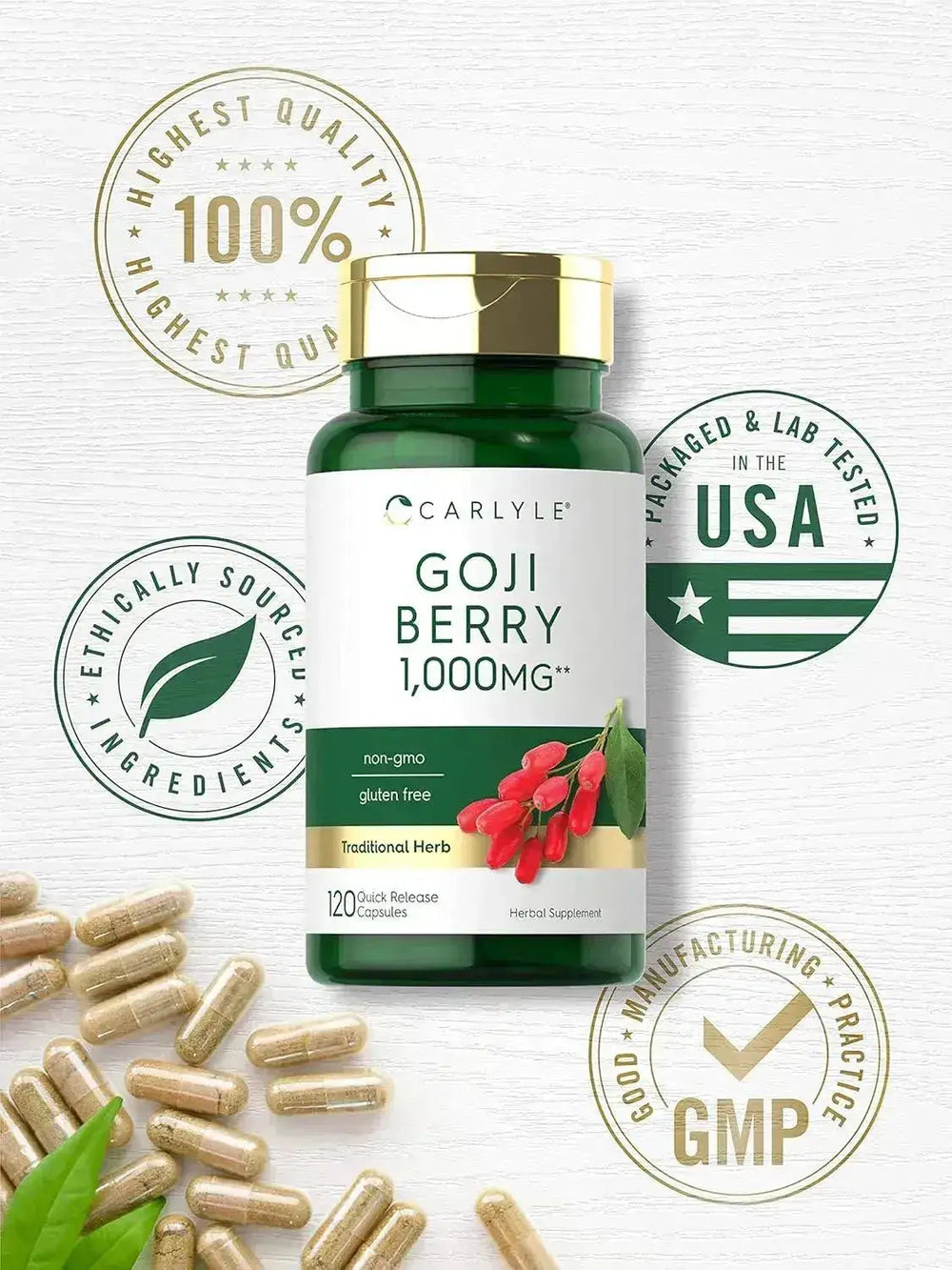 CARLYLE - Carlyle Goji Berry 1000Mg. 120 Capsulas - The Red Vitamin MX - Suplementos Alimenticios - {{ shop.shopifyCountryName }}