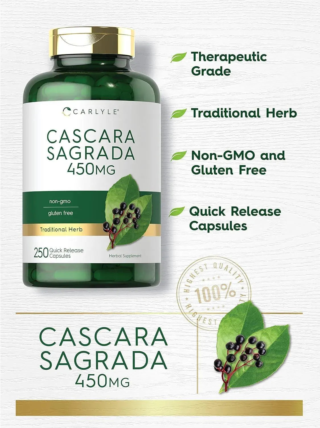 CARLYLE - Carlyle Cascara Sagrada 450Mg. 250 Capsulas - The Red Vitamin MX - Suplementos Alimenticios - {{ shop.shopifyCountryName }}