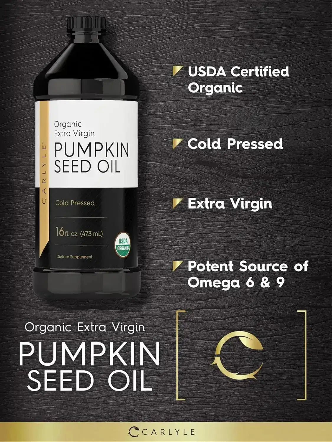 CARLYLE - Carlyle Pumpkin Seed Oil Organic Cold Pressed 473Ml. - The Red Vitamin MX - Suplementos Alimenticios - {{ shop.shopifyCountryName }}