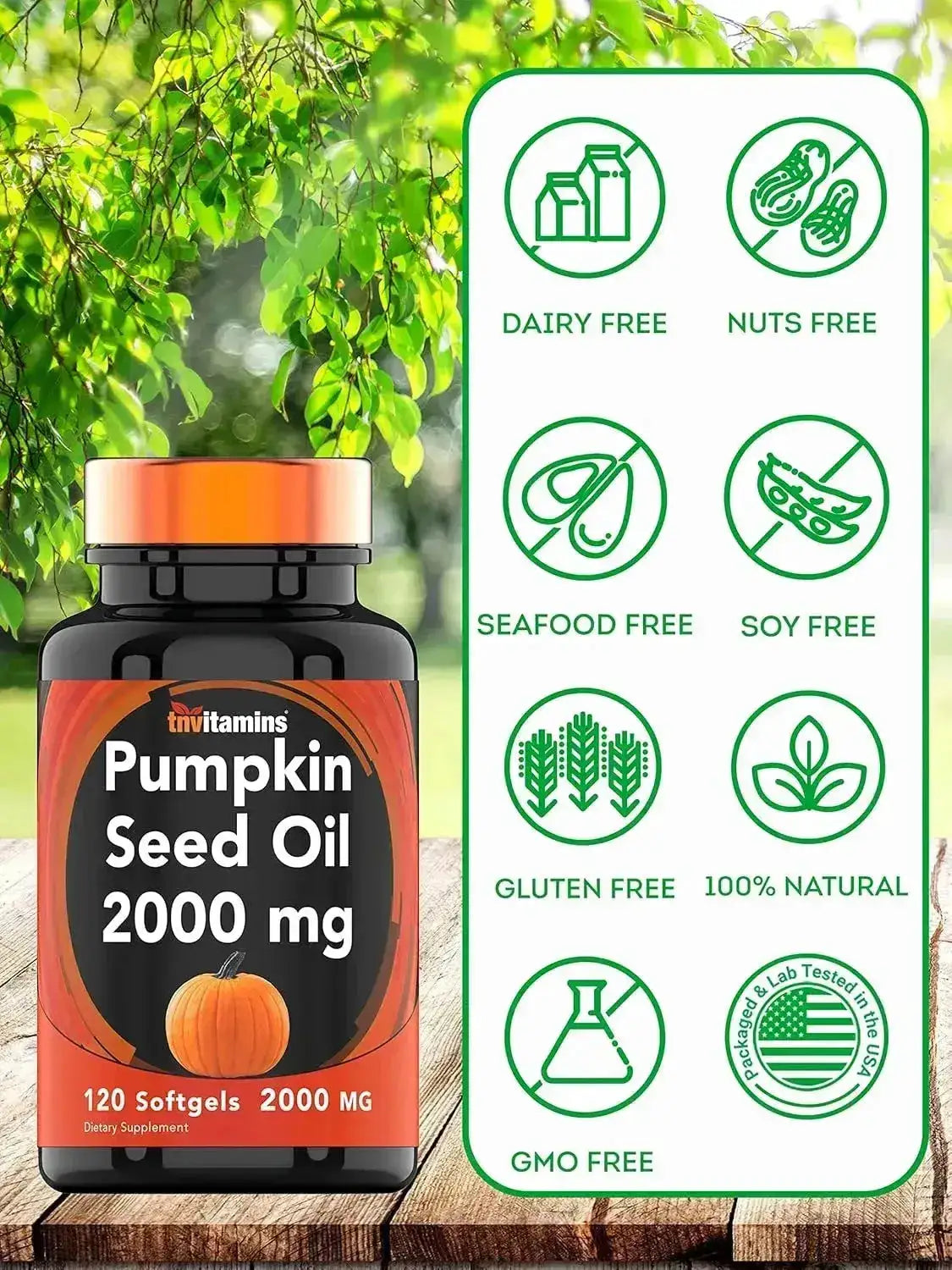 TNTVITAMINS - tnvitamins Pumpkin Seed Oil 2000Mg. 120 Capsulas Blandas - The Red Vitamin MX - Suplementos Alimenticios - {{ shop.shopifyCountryName }}