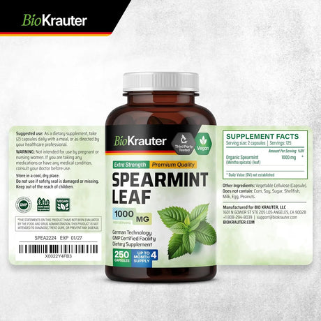 BIOKRAUTER - BIO KRAUTER Spearmint 1000Mg. 250 Capsulas - The Red Vitamin MX - Suplementos Alimenticios - {{ shop.shopifyCountryName }}