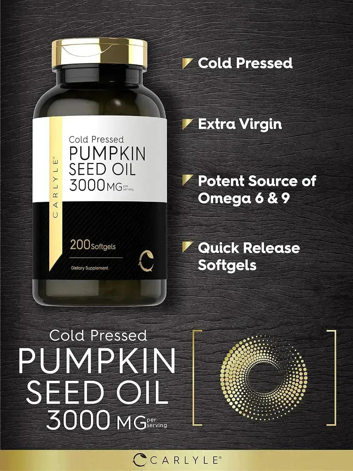 CARLYLE - Carlyle Pumpkin Seed Oil 3000Mg. 200 Capsulas Blandas - The Red Vitamin MX - Suplementos Alimenticios - {{ shop.shopifyCountryName }}