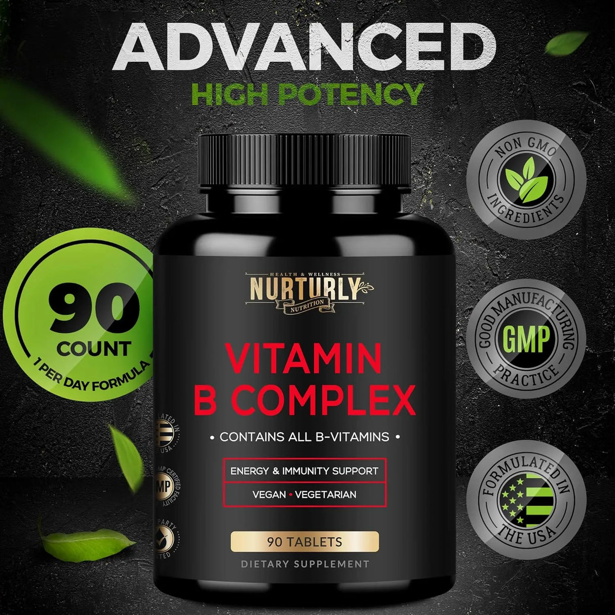 NURTURLY - Nurturly Vitamin B Complex 90 Tabletas 2 Pack - The Red Vitamin MX - Suplementos Alimenticios - {{ shop.shopifyCountryName }}