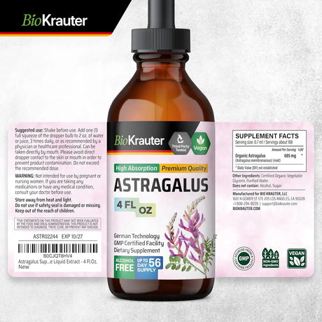 BIOKRAUTER - BIO KRAUTER Astragalus Tincture 4 Fl.Oz. - The Red Vitamin MX - Suplementos Alimenticios - {{ shop.shopifyCountryName }}