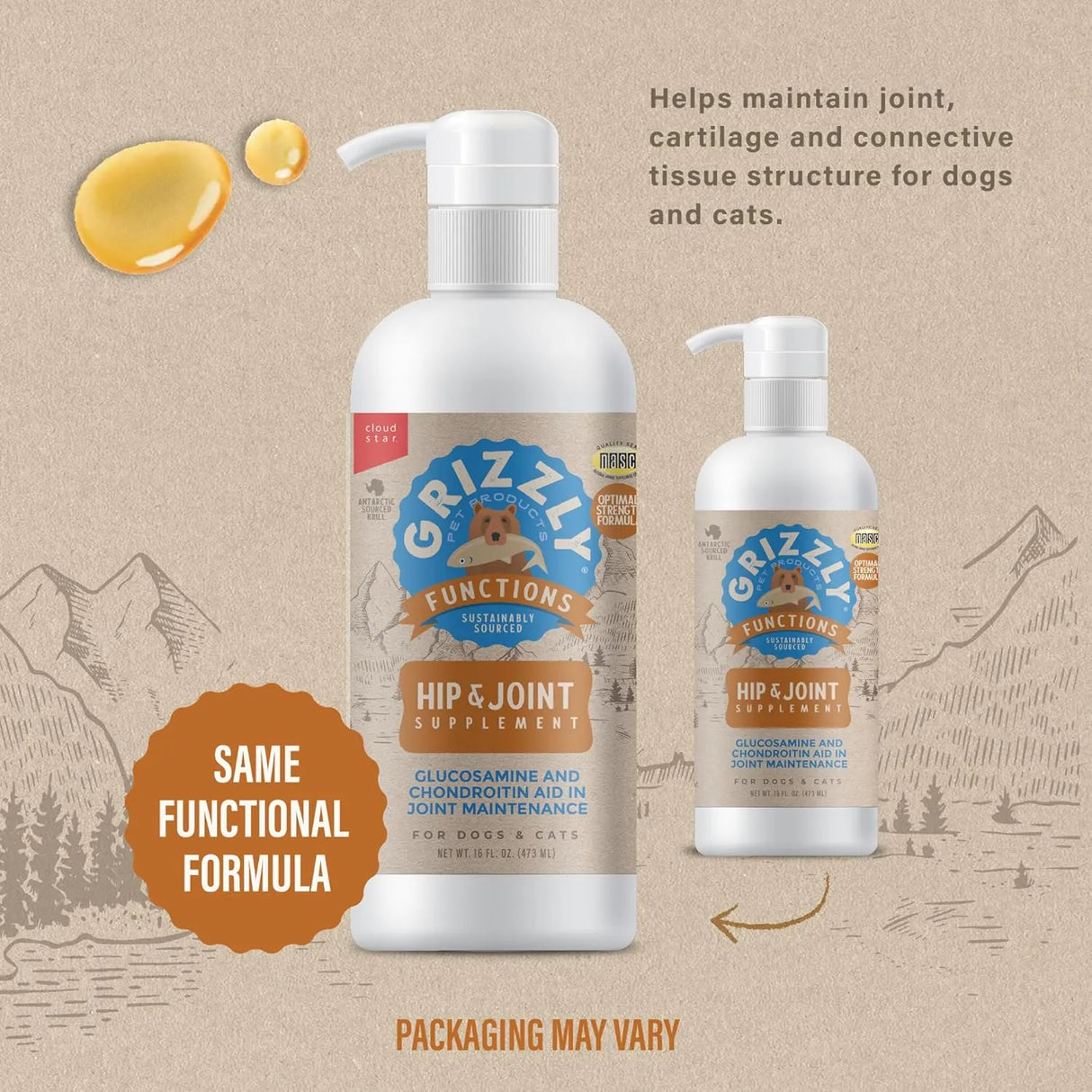 GRIZZLY PET PRODUCTS - GRIZZLY PET PRODUCTS Joint Aid for Dogs Liquid Hip and Joint Support 16 Fl.Oz. - The Red Vitamin MX - Cuidado De Cadera Y Articulaciones Para Perros - {{ shop.shopifyCountryName }}