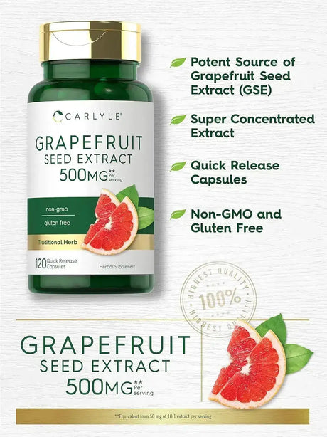 CARLYLE - Carlyle Grapefruit Seed Extract 500Mg. 120 Capsulas - The Red Vitamin MX - Suplementos Alimenticios - {{ shop.shopifyCountryName }}