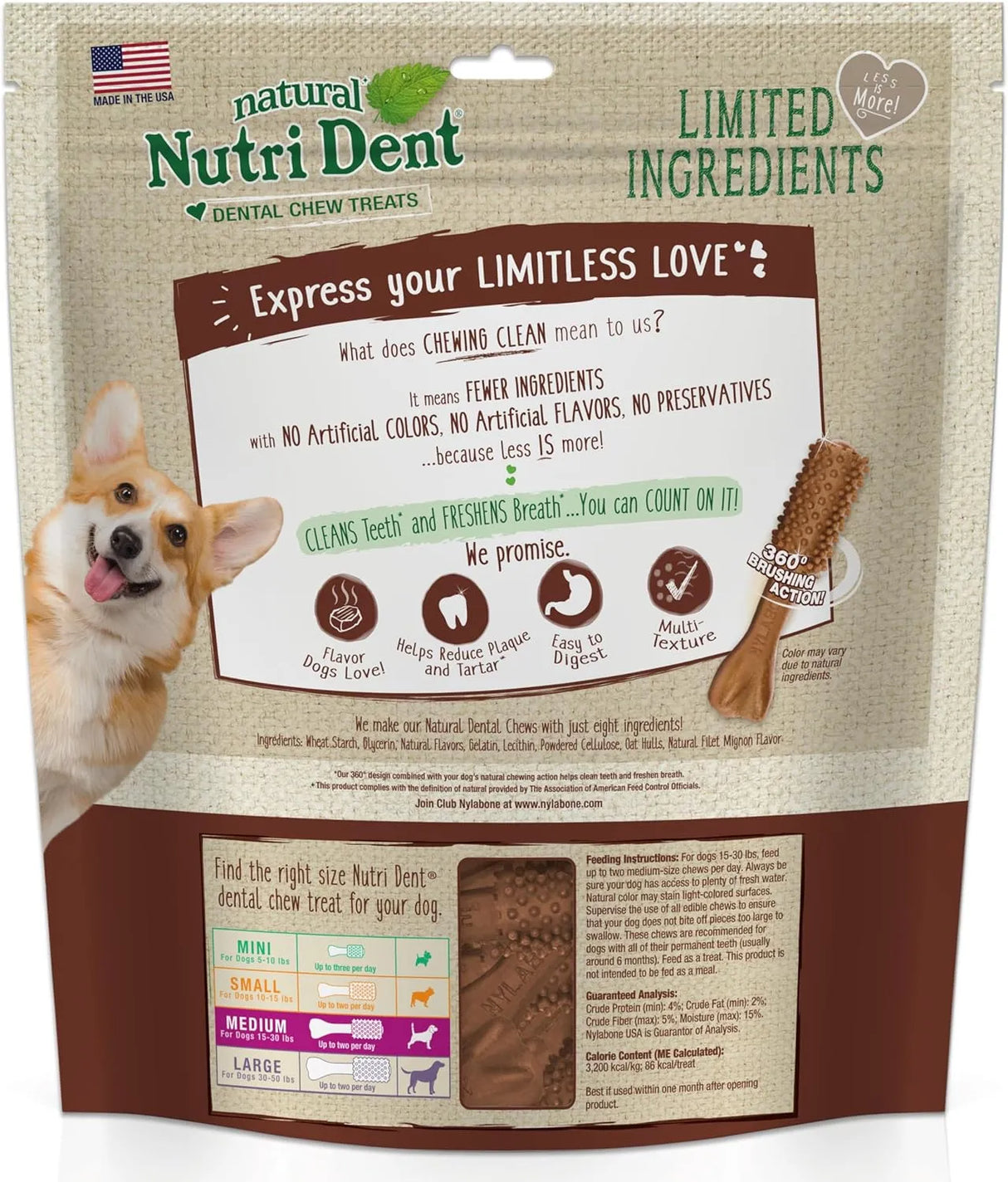 NYLABONE - Nylabone Nutri Dent Dog Dental Chews Medium Filet Mignon Flavor 40 Piezas - The Red Vitamin MX - Cuidado Dental Para Perros - {{ shop.shopifyCountryName }}