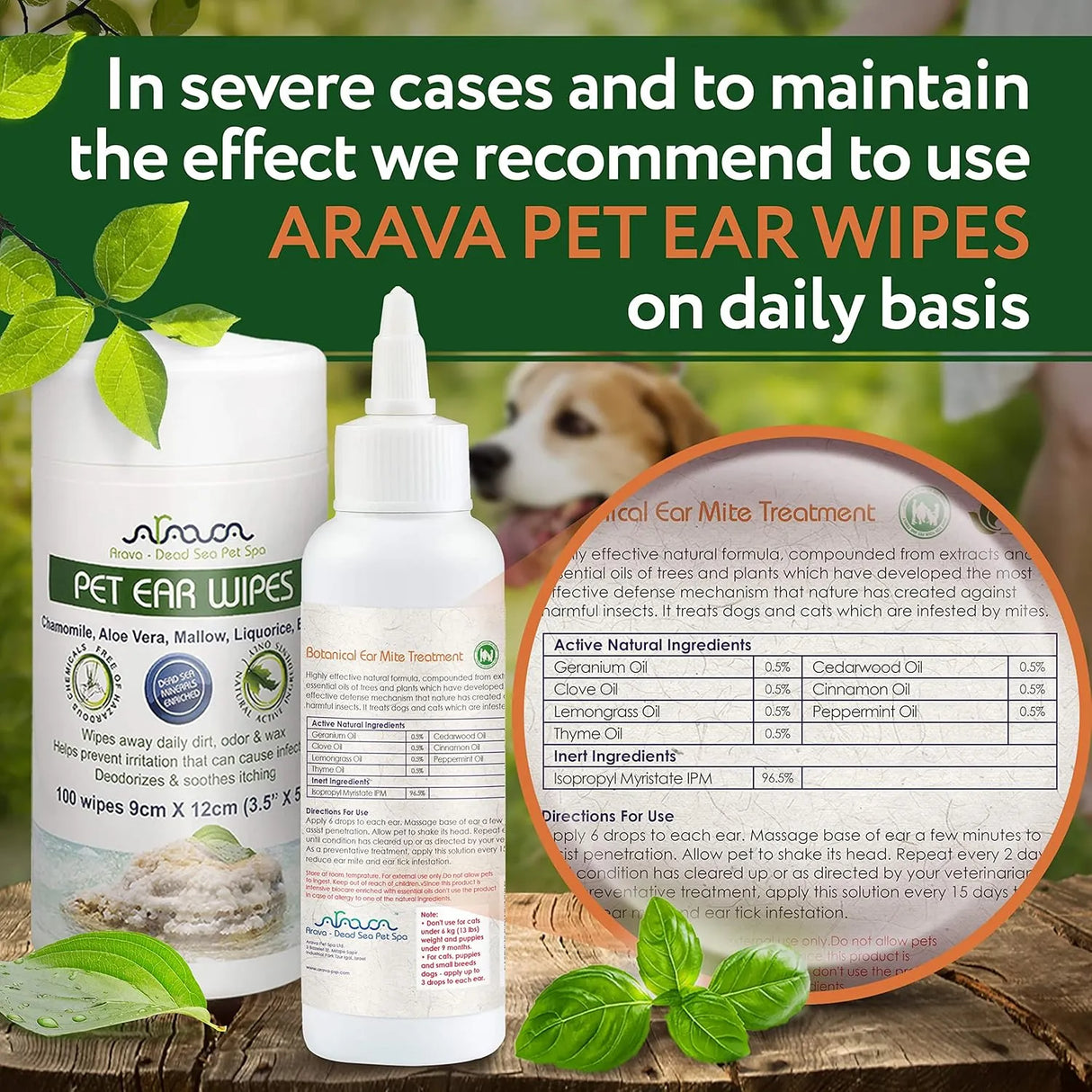 ARAVA NATURALS - Arava Natural Ear Mite Treatment for Cats and Dogs 120Ml. - The Red Vitamin MX - Cuidado Del Oído De Perros - {{ shop.shopifyCountryName }}
