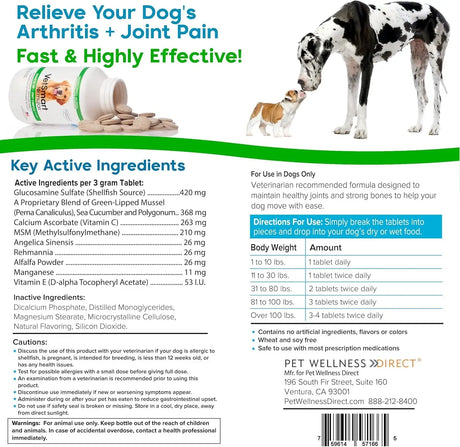 VETSMART - VetSmart Formulas Advanced Hip & Joint Tablets 120 Tabletas Masticables - The Red Vitamin MX - Cuidado De Cadera Y Articulaciones Para Perros - {{ shop.shopifyCountryName }}