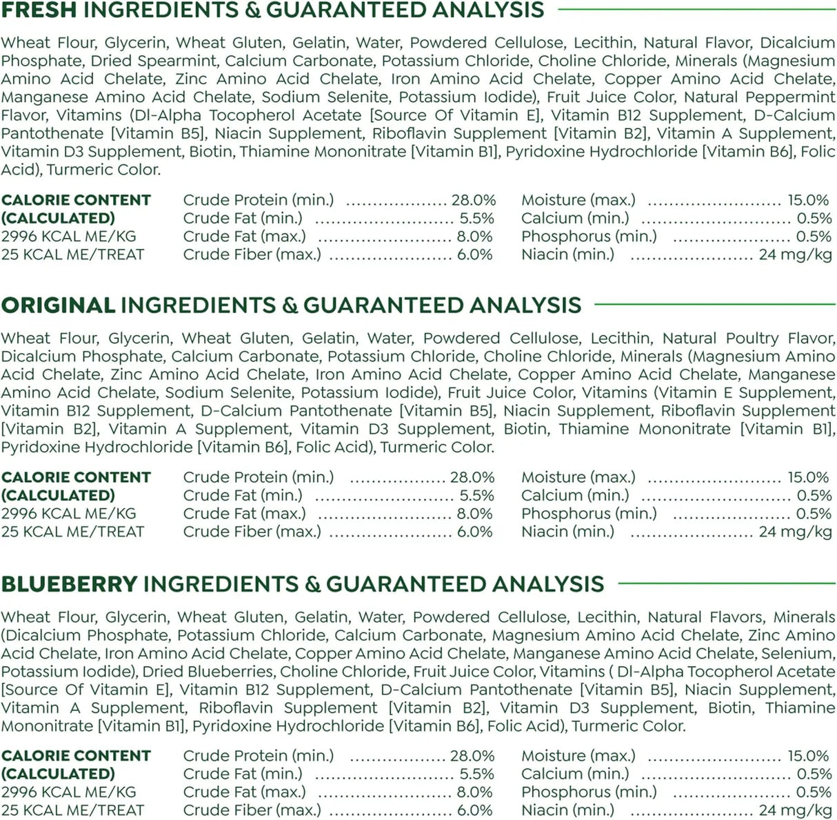 GREENIES - Greenies Teenie Natural Dog Dental Care Chews Oral Health Dog Treats 3-Flavor Variety Pack 129 Piezas - The Red Vitamin MX - Cuidado Dental Para Perros - {{ shop.shopifyCountryName }}