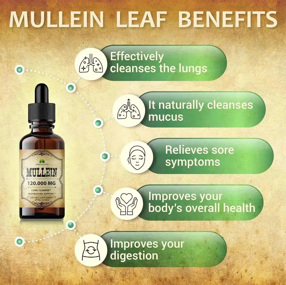 HERBALICIOUS - HERBALICIOUS Mullein Leaf Extract 4 Fl.Oz. - The Red Vitamin MX - Suplementos Alimenticios - {{ shop.shopifyCountryName }}