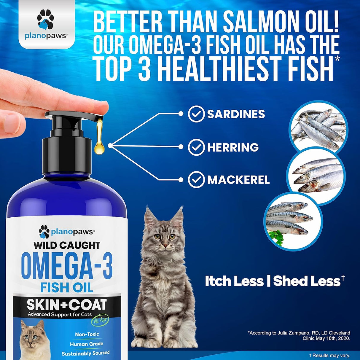 Planopaws Omega 3 Fish Oil for Cats 8 Fl.Oz.