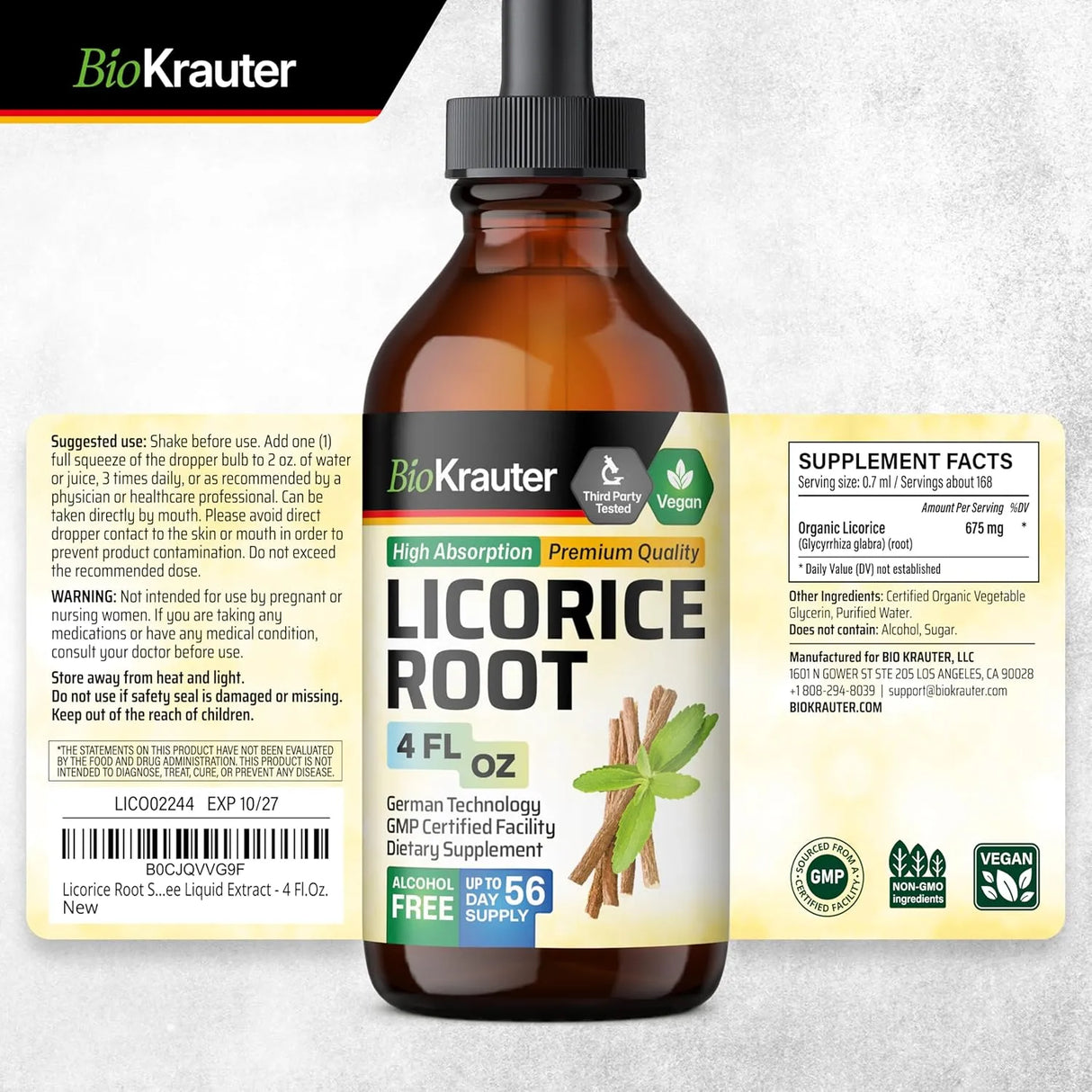 BIOKRAUTER - BIO KRAUTER Licorice Root Tincture 4 Fl.Oz. - The Red Vitamin MX - Suplementos Alimenticios - {{ shop.shopifyCountryName }}