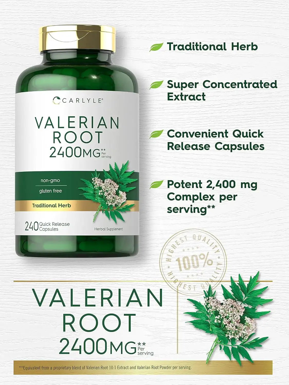 CARLYLE - Carlyle Valerian Root Capsules 2400Mg. 240 Capsulas - The Red Vitamin MX - Suplementos Alimenticios - {{ shop.shopifyCountryName }}
