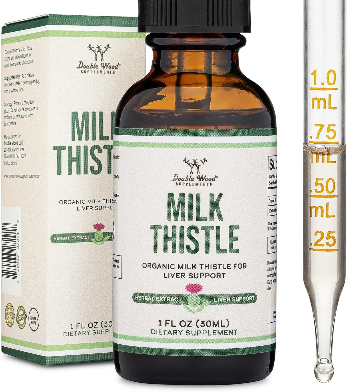 DOUBLE WOOD SUPPLEMENTS - Double Wood Supplements Milk Thistle 1 Fl.Oz. - The Red Vitamin MX - Suplementos Alimenticios - {{ shop.shopifyCountryName }}