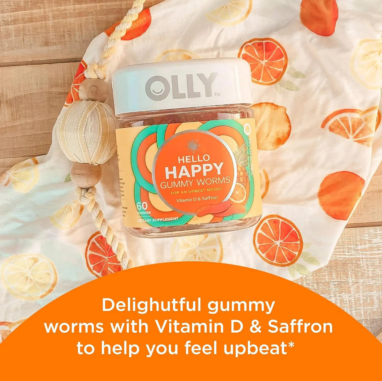 OLLY - OLLY Hello Happy Gummy Worms Vitamin D & Saffron 60 Gomitas - The Red Vitamin MX - Suplementos Alimenticios - {{ shop.shopifyCountryName }}