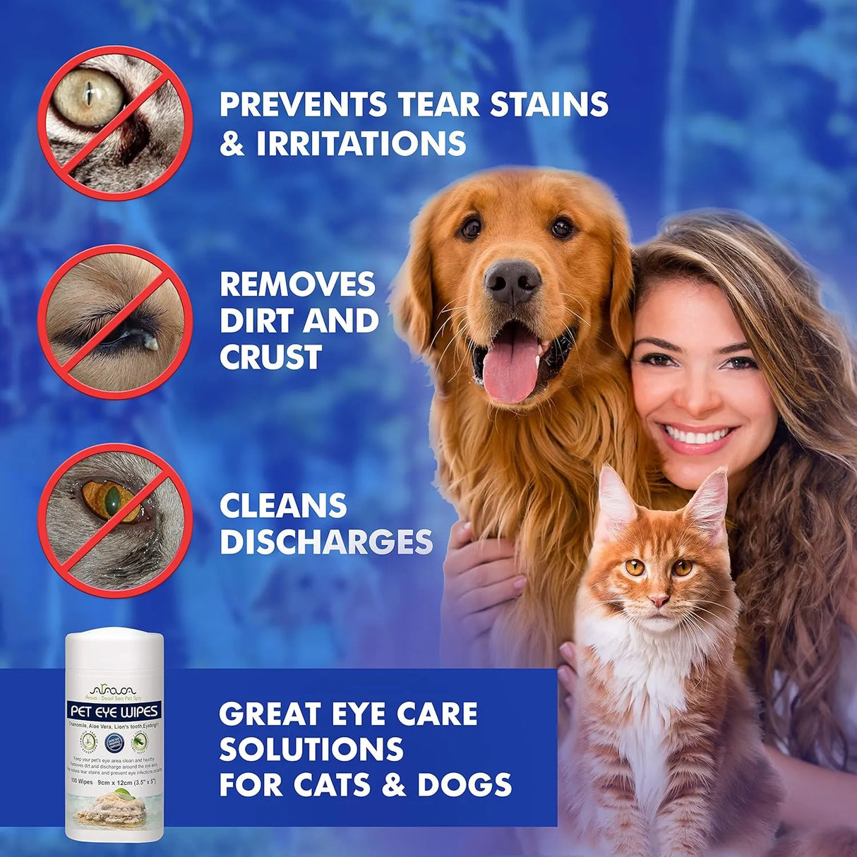 ARAVA - Arava Pet Eye Wipes for Dogs Cats Puppies & Kittens 100 Toallitas - The Red Vitamin MX - Cuidado De Los Ojos De Los Perros - {{ shop.shopifyCountryName }}
