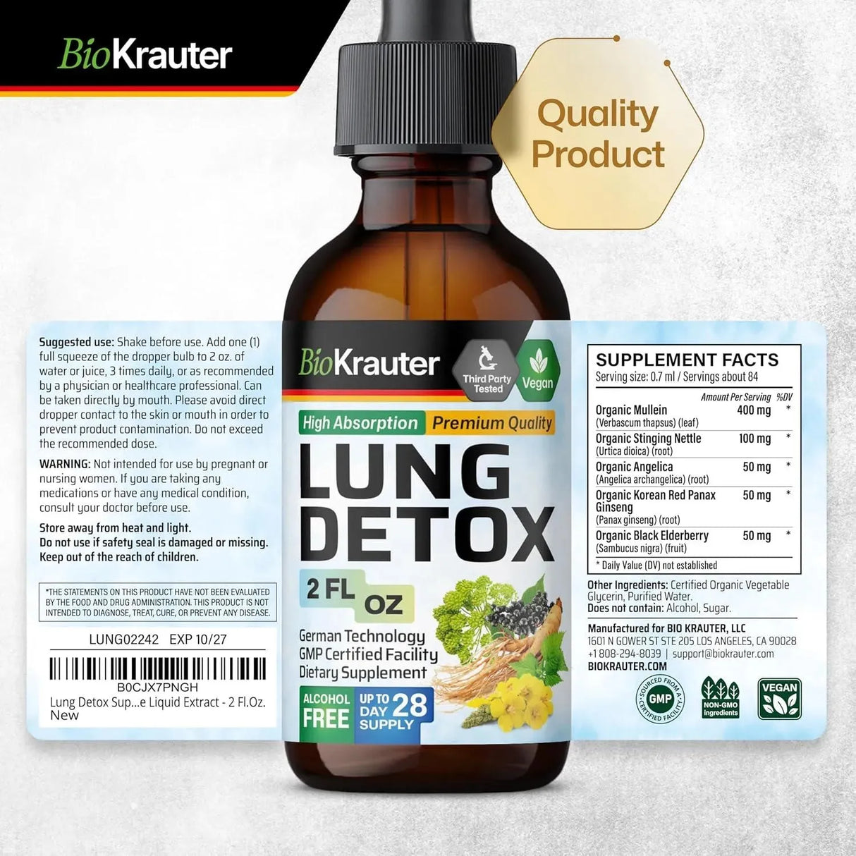 BIOKRAUTER - Bio Krauter Lung Detox Tincture 2 Fl.Oz. - The Red Vitamin MX - Suplementos Alimenticios - {{ shop.shopifyCountryName }}