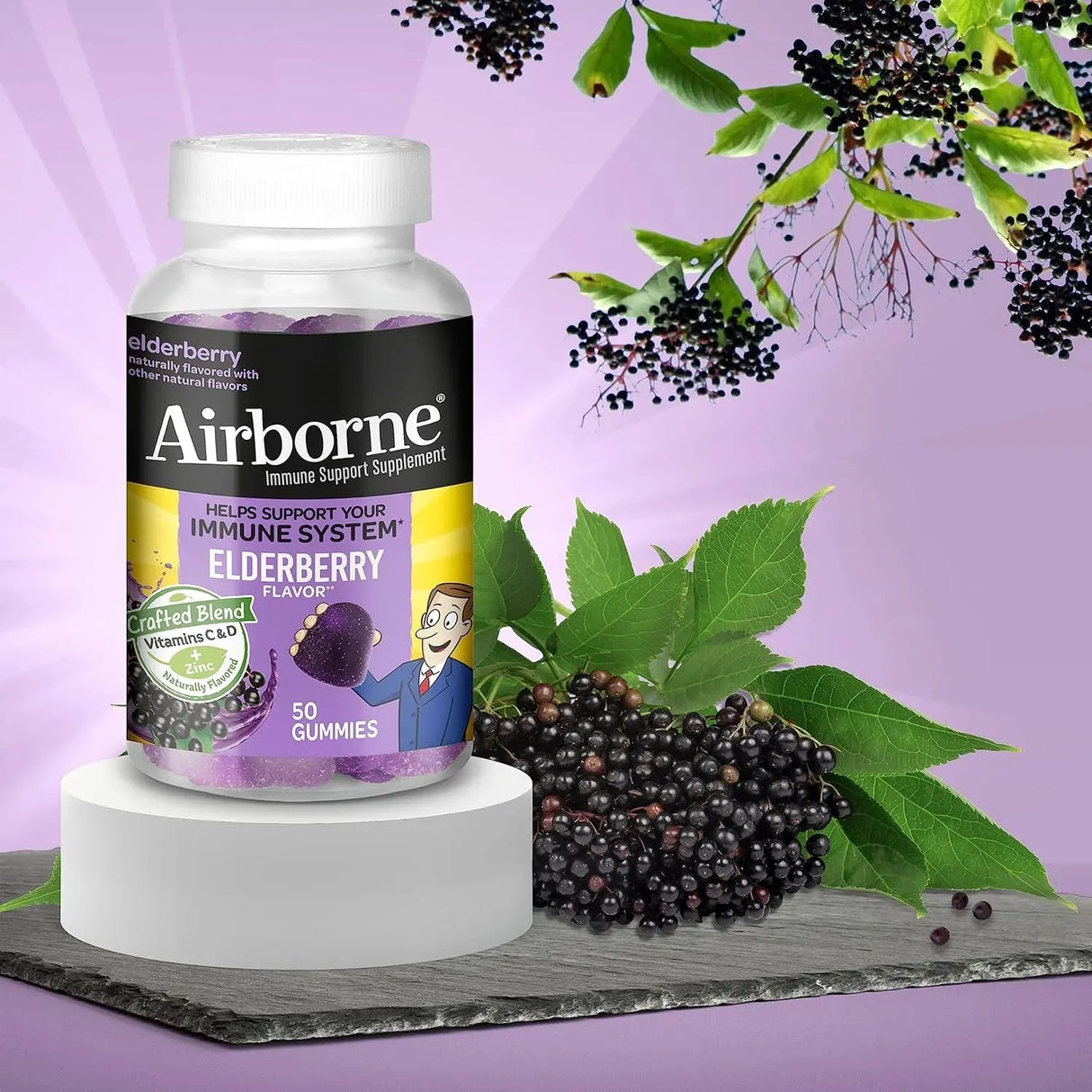 AIRBORNE - Airborne Elderberry + Zinc & Vitamin C Gummies 50 Gomitas - The Red Vitamin MX - Suplementos Alimenticios - {{ shop.shopifyCountryName }}