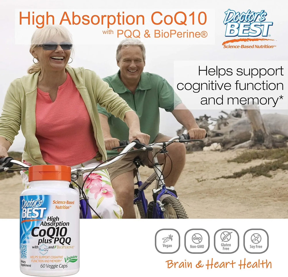 DOCTOR'S BEST - Doctor's Best High Absorption CoQ10 Plus PQQ 60 Capsulas - The Red Vitamin MX - Suplementos Alimenticios - {{ shop.shopifyCountryName }}