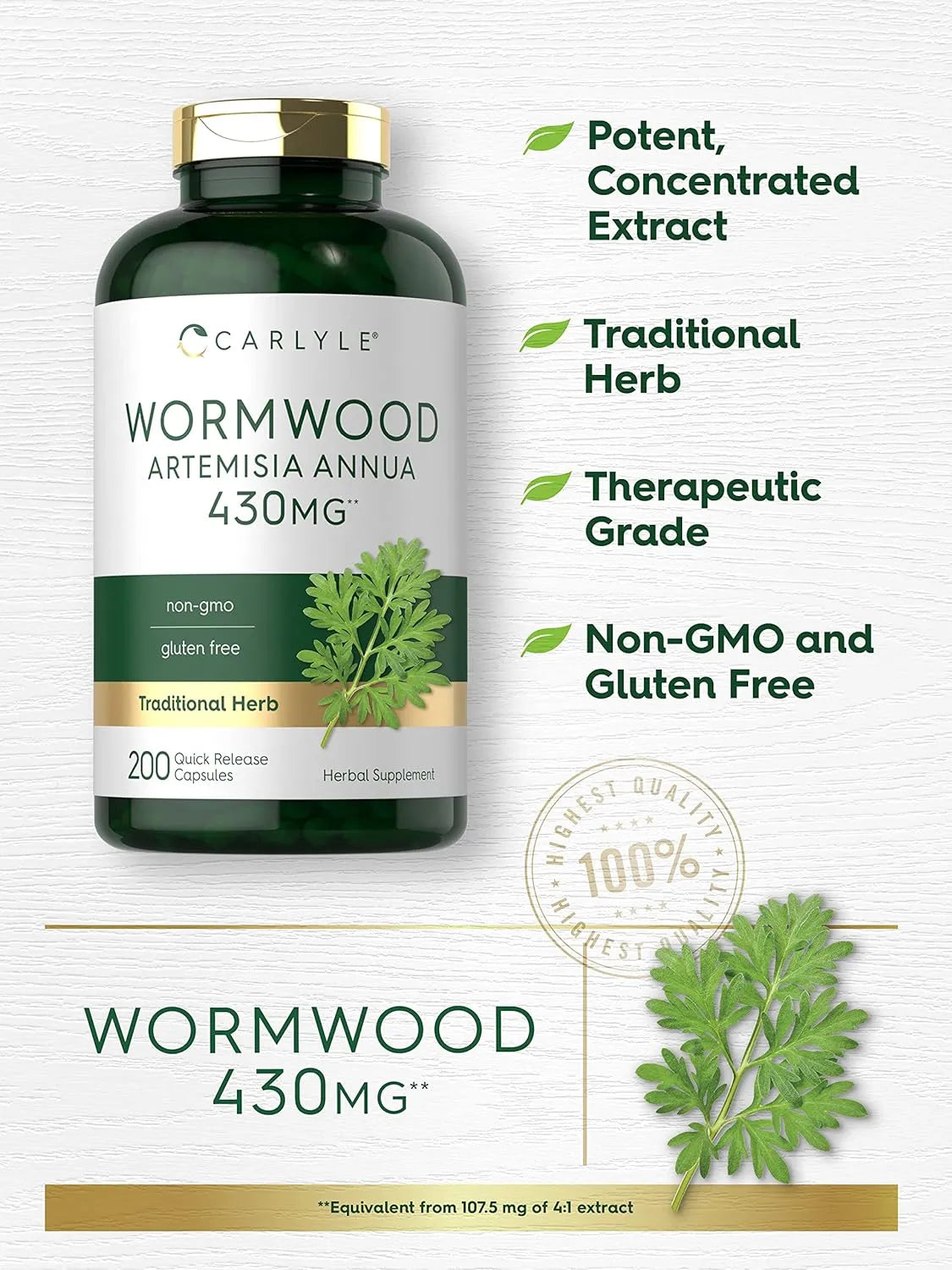 CARLYLE - Carlyle Wormwood 430Mg. 200 Capsulas - The Red Vitamin MX - Suplementos Alimenticios - {{ shop.shopifyCountryName }}