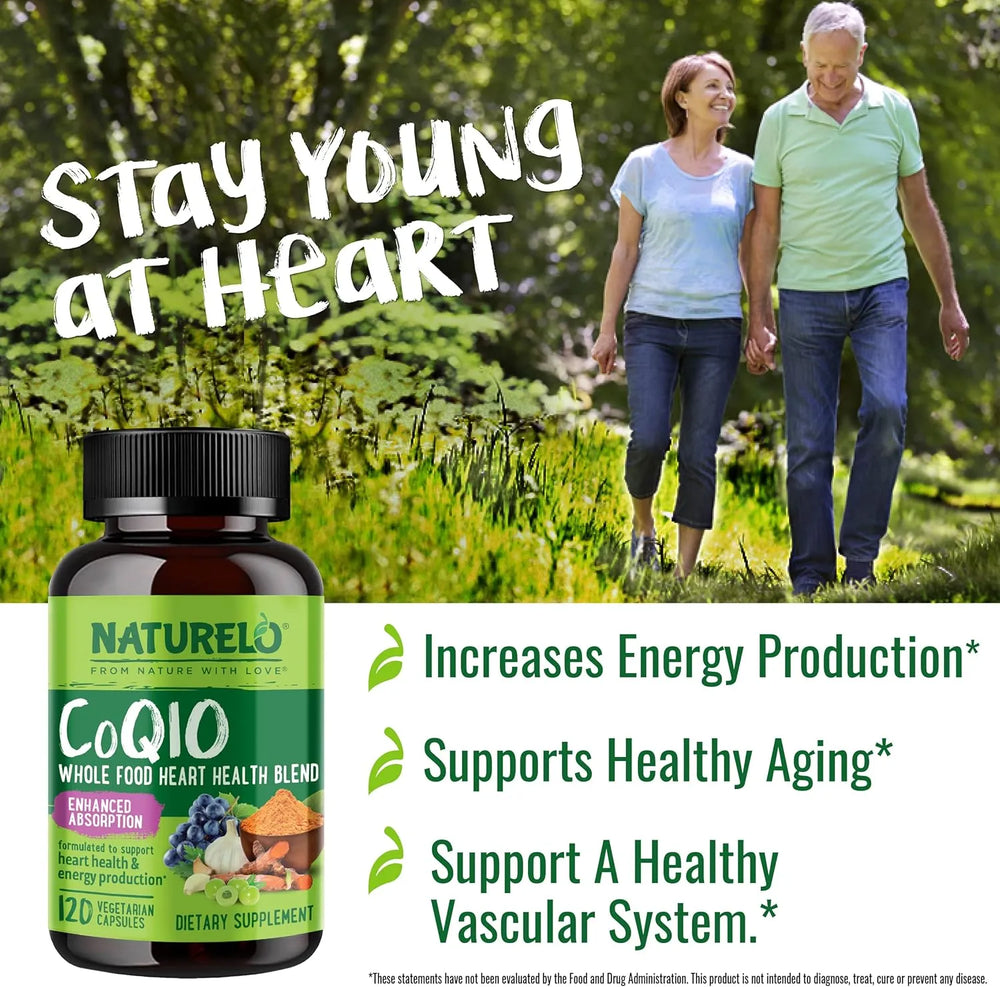 NATURELO - NATURELO Whole Food CoQ10 with Heart Health Blend 120 Capsulas - The Red Vitamin MX - Suplementos Alimenticios - {{ shop.shopifyCountryName }}