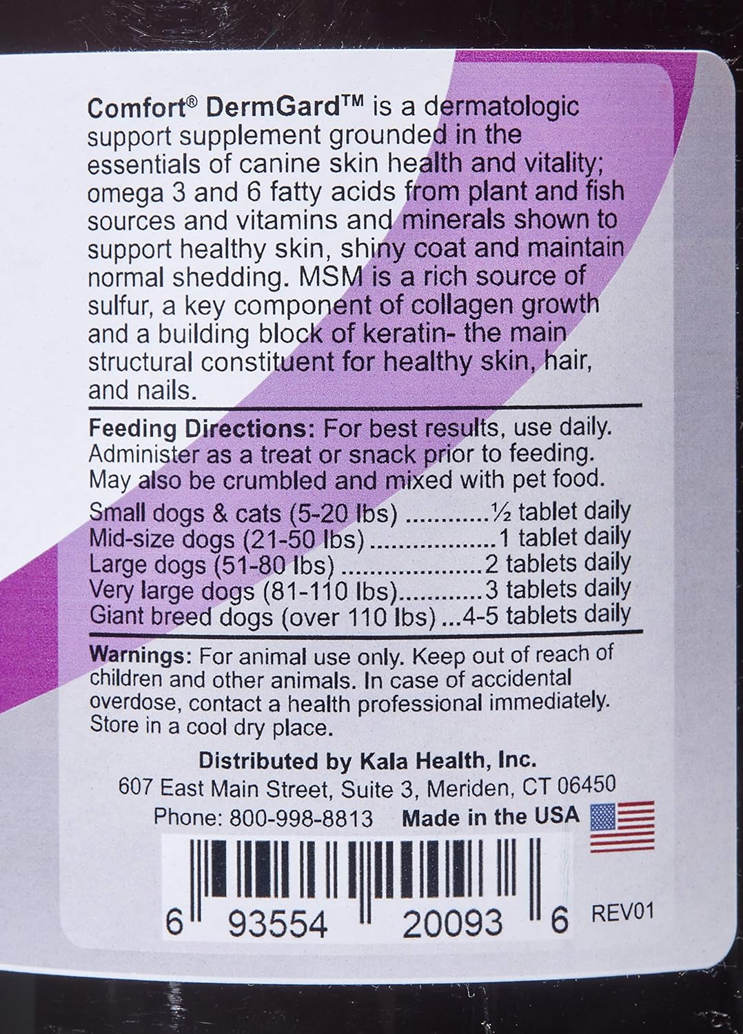 Kala Health Comfort DermGard Skin and Coat 150 Tabletas Masticables