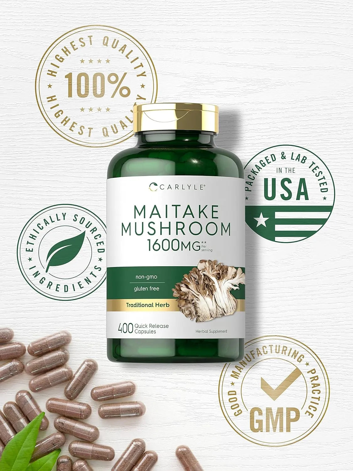 CARLYLE - Carlyle Maitake Mushroom 1600Mg. 400 Capsulas - The Red Vitamin MX - Suplementos Alimenticios - {{ shop.shopifyCountryName }}