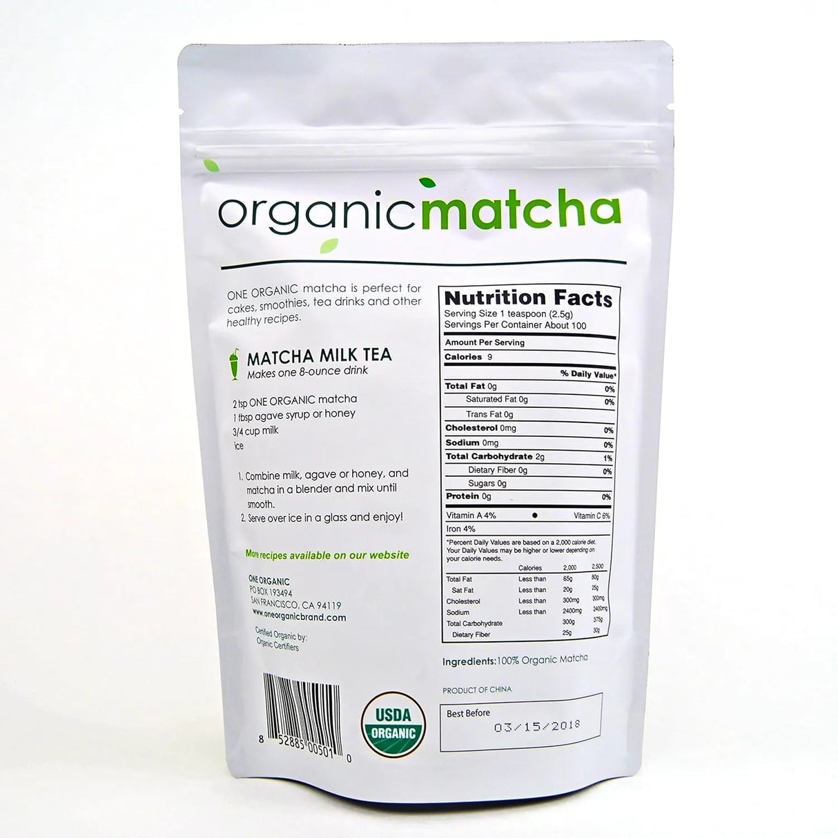 ONE ORGANIC - ONE ORGANIC Matcha Tea Powder 250Gr. - The Red Vitamin MX - Suplementos Alimenticios - {{ shop.shopifyCountryName }}