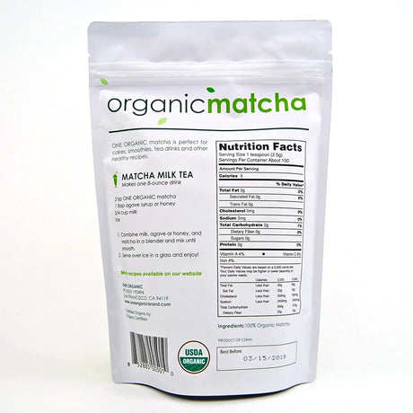 ONE ORGANIC - ONE ORGANIC Matcha Tea Powder 250Gr. - The Red Vitamin MX - Suplementos Alimenticios - {{ shop.shopifyCountryName }}