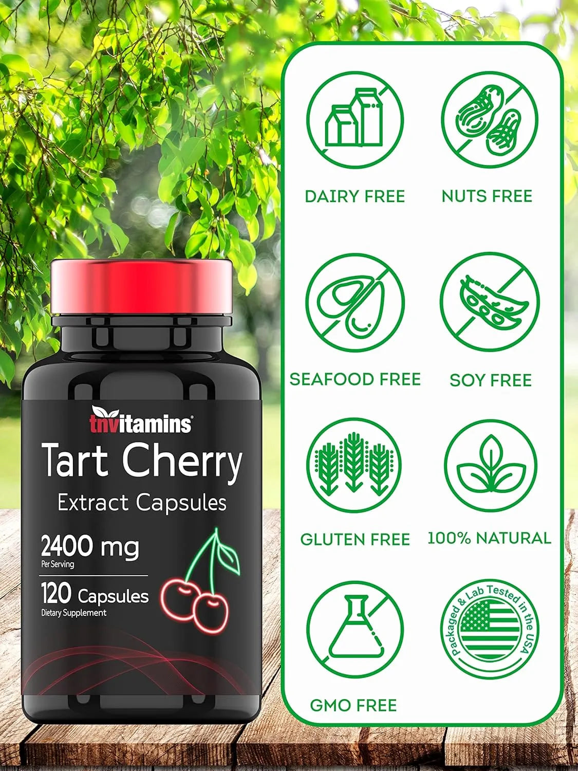 TNTVITAMINS - tnvitamins Tart Cherry 2400Mg. 120 Capsulas - The Red Vitamin MX - Suplementos Alimenticios - {{ shop.shopifyCountryName }}