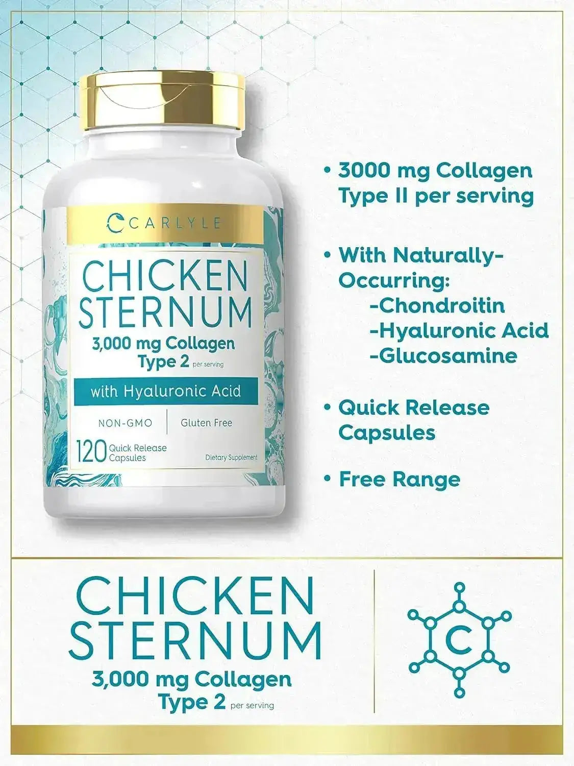CARLYLE - Carlyle Chicken Sternum Cartilage Collagen 3000Mg. 120 Capsulas - The Red Vitamin MX - Suplementos Alimenticios - {{ shop.shopifyCountryName }}
