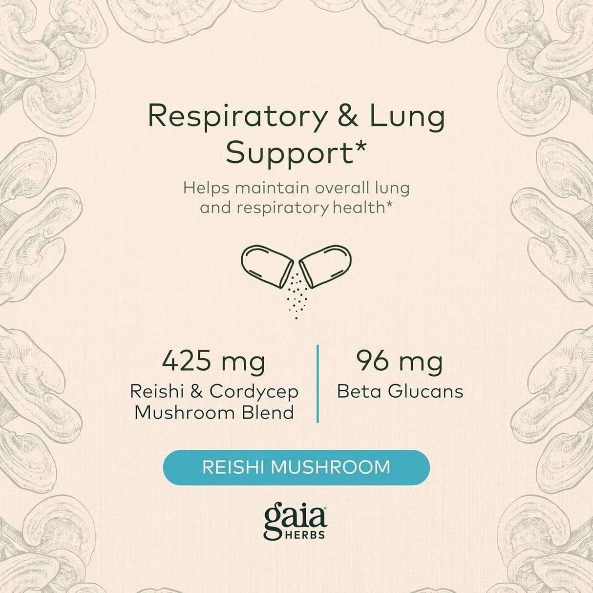 GAIA HERBS - Gaia Herbs Respiratory Mushroom Blend 40 Capsulas - The Red Vitamin MX - Suplementos Alimenticios - {{ shop.shopifyCountryName }}