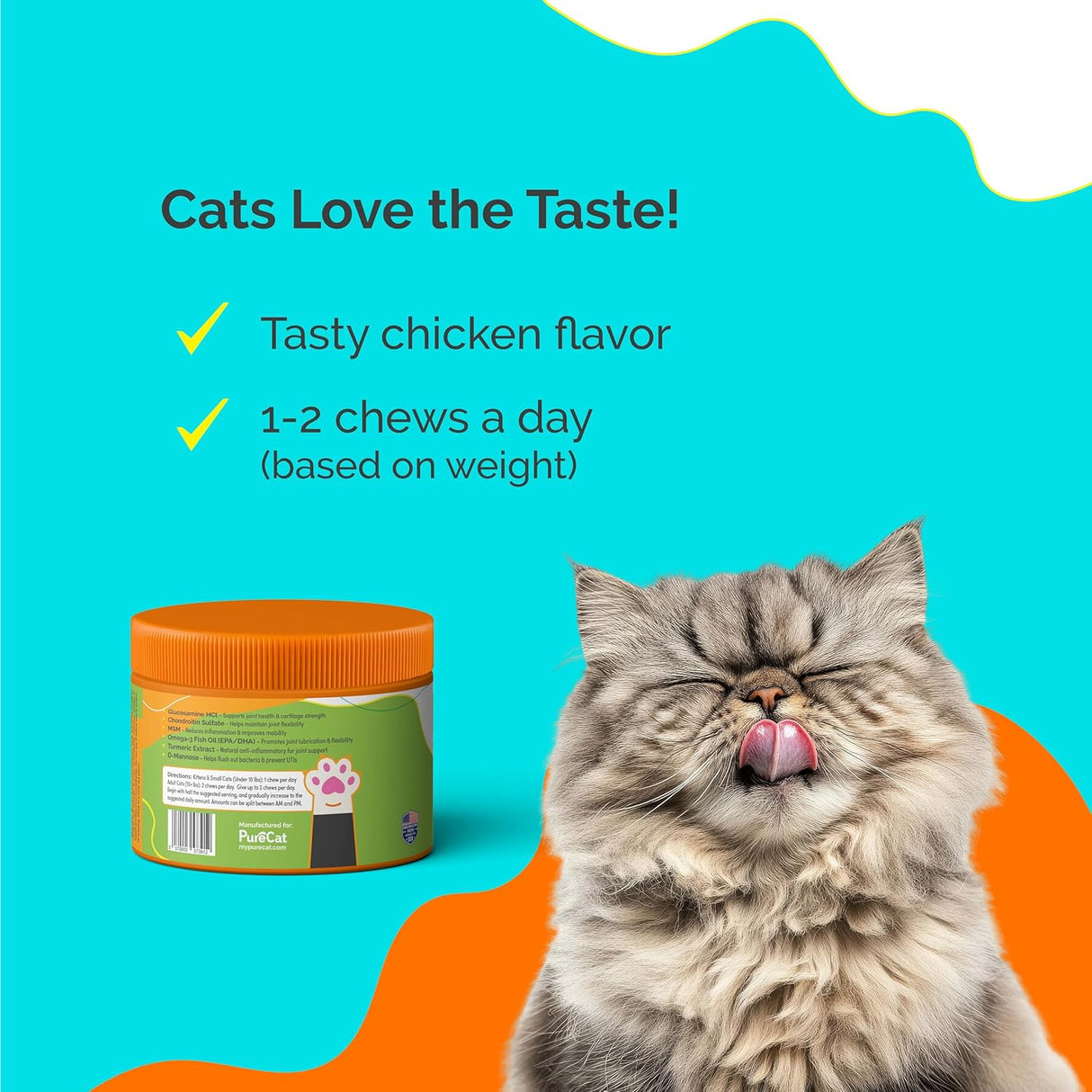 PureCat Joint Support Soft Chews Supplements 200 Masticables