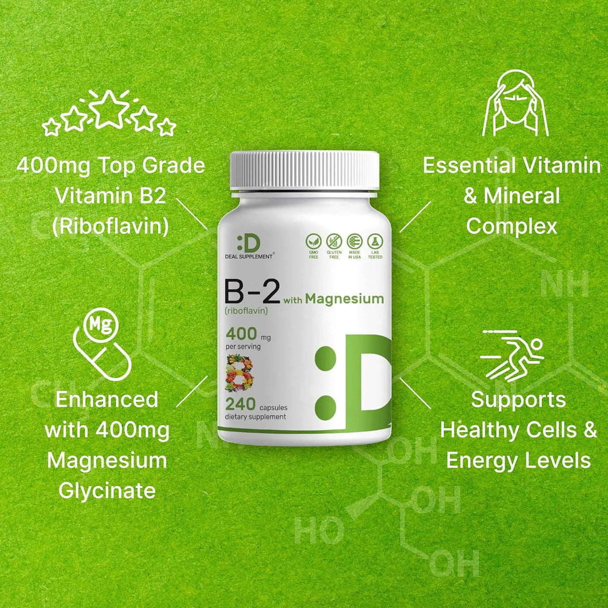 DEAL SUPPLEMENT - Deal Supplement Vitamin B2 400Mg. 240 Capsulas - The Red Vitamin MX - Suplementos Alimenticios - {{ shop.shopifyCountryName }}