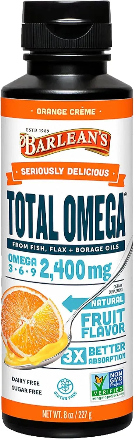 BARLEAN´S - Barlean's Total Omega 3 6 9 Orange Crème Liquid Fish Oil 8 Oz. - The Red Vitamin MX - Suplementos Alimenticios - {{ shop.shopifyCountryName }}