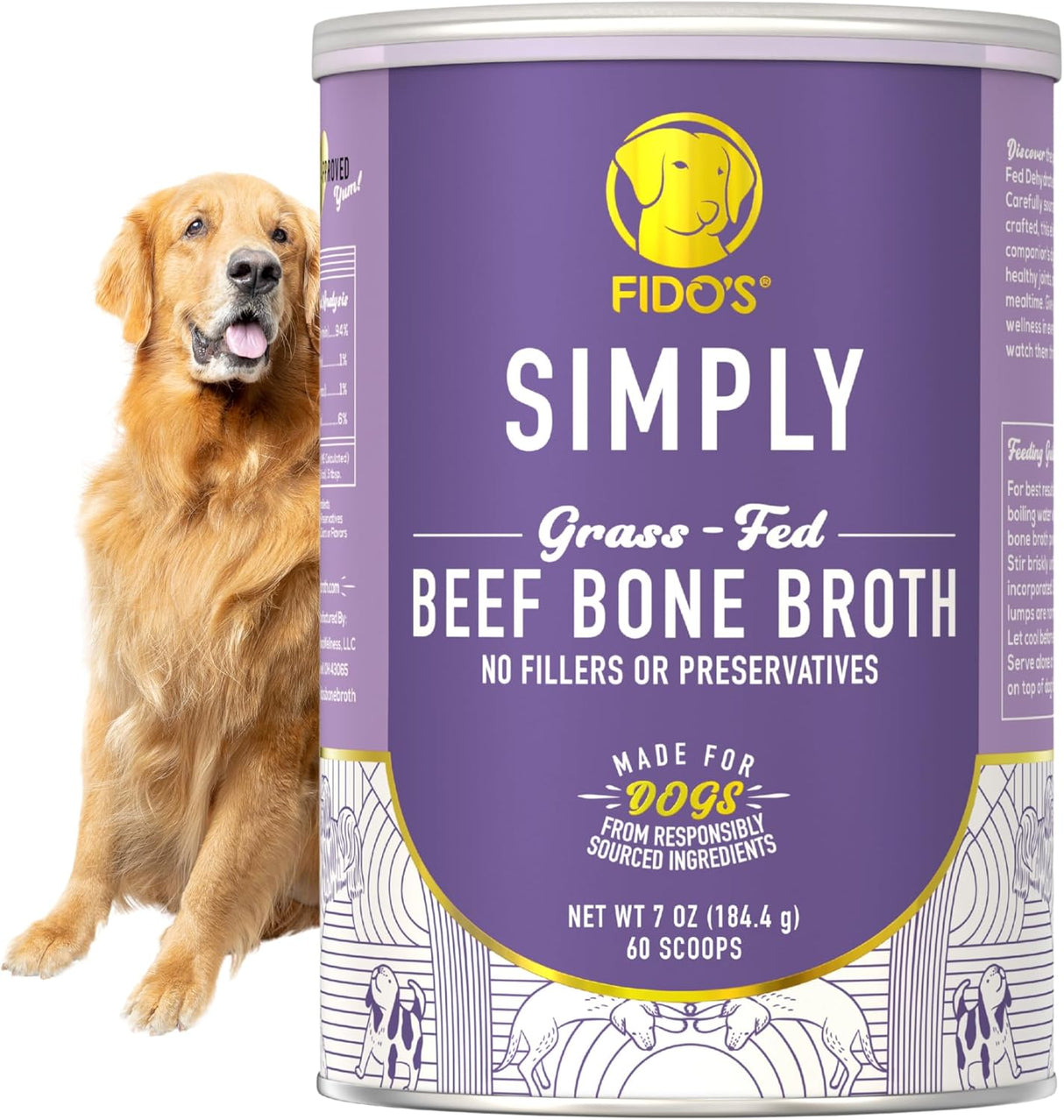 FIDO'S - Fido's Grass-Fed Beef Bone Broth for Dogs 60 Servicios 184Gr. - The Red Vitamin MX - Suplementos Herbales Para Perros - {{ shop.shopifyCountryName }}