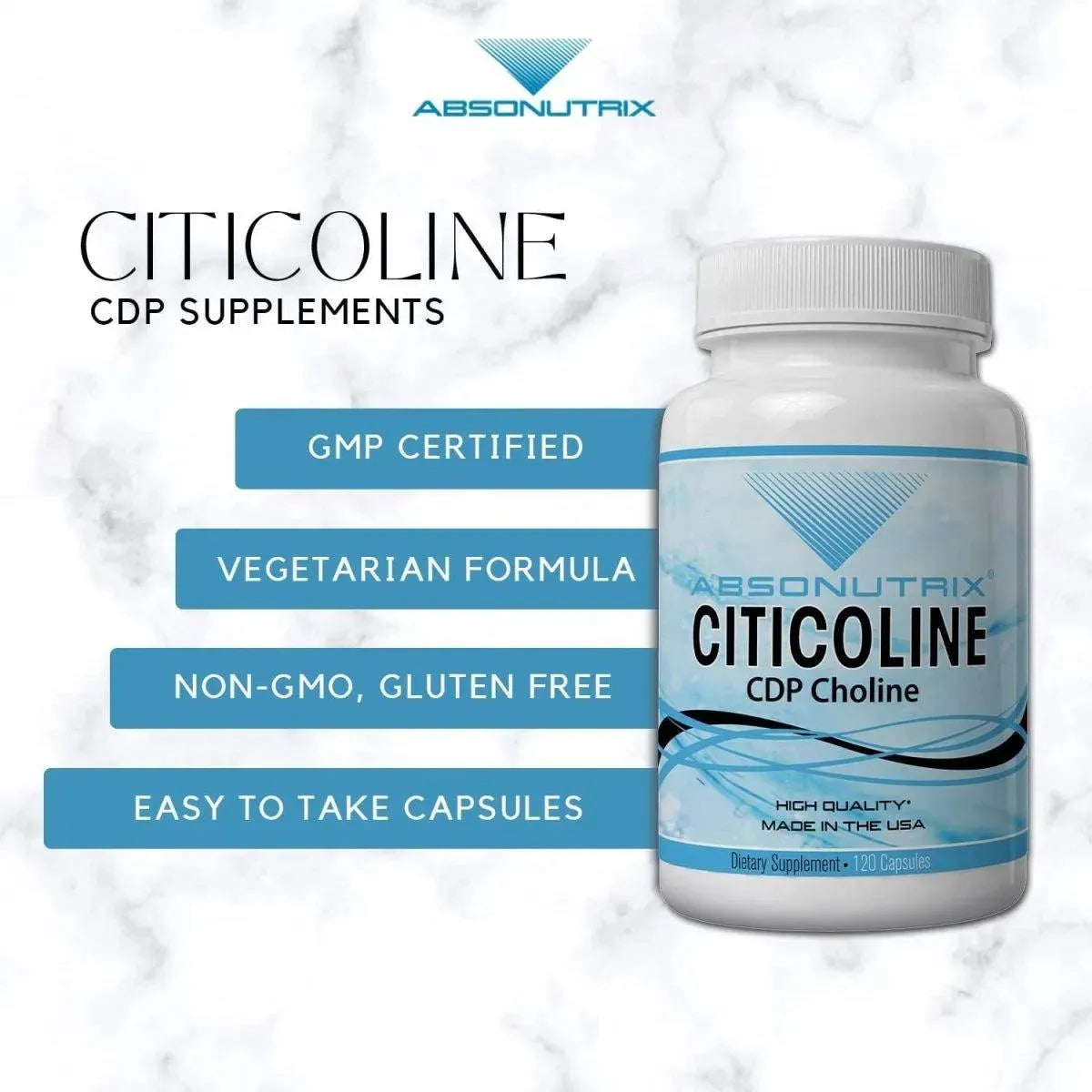 ABSONUTRIX - Absonutrix Citicoline CDP Choline 530Mg. 120 Capsulas - The Red Vitamin MX - Suplementos Alimenticios - {{ shop.shopifyCountryName }}