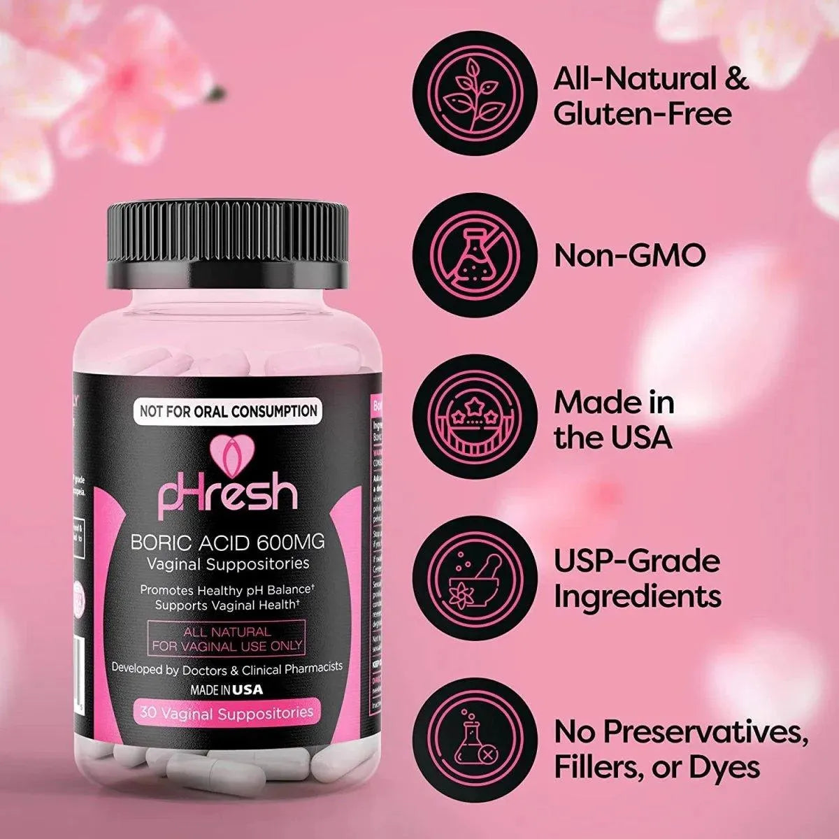 ACE NUTRITION - Ace Nutrition pHresh Boric Acid Suppositories 30 Supositorios - The Red Vitamin MX - Supositorios De Ácido Bórico - {{ shop.shopifyCountryName }}