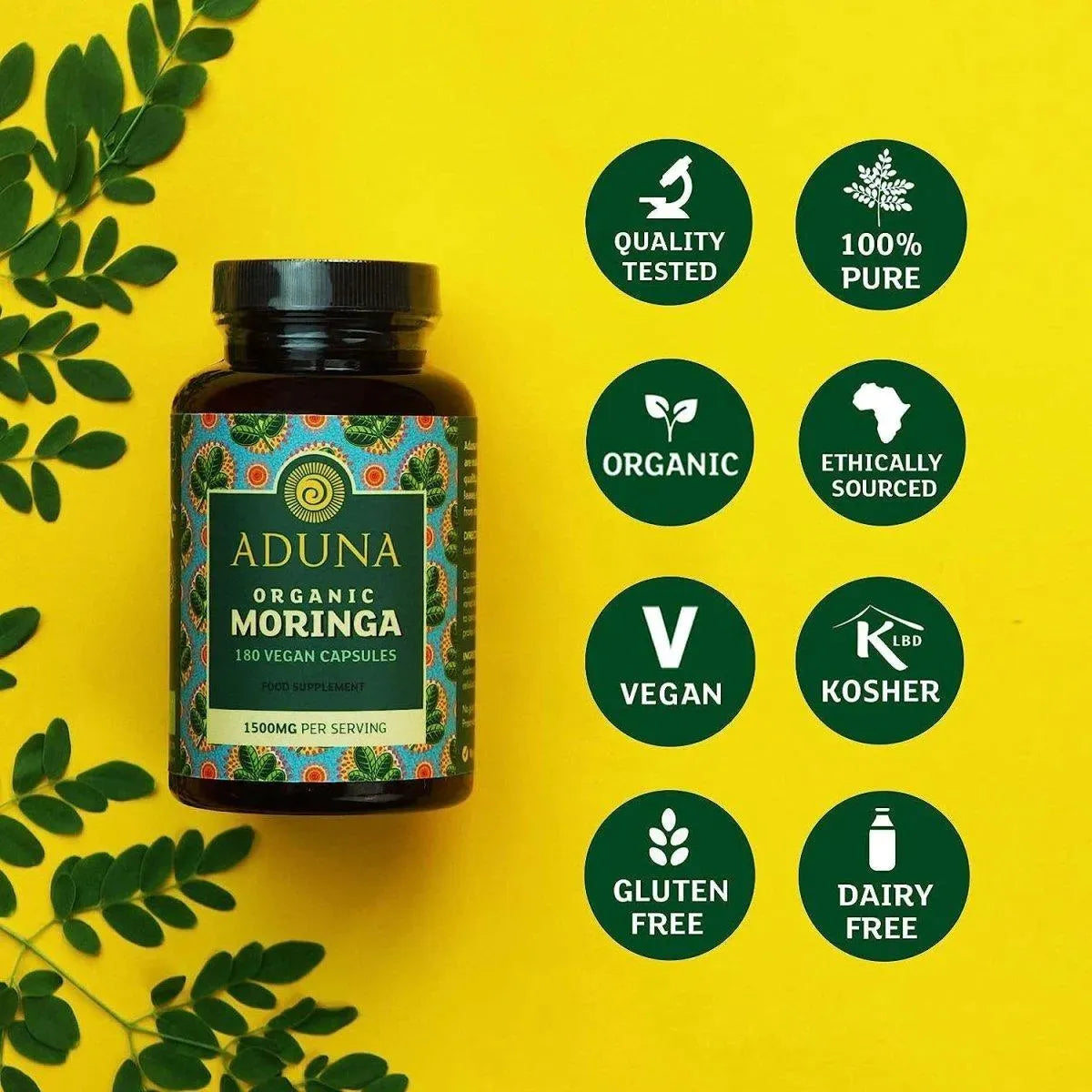 ADUNA - Aduna Pure Moringa Capsules 1500Mg. 180 Capsulas - The Red Vitamin MX - Suplementos Alimenticios - {{ shop.shopifyCountryName }}