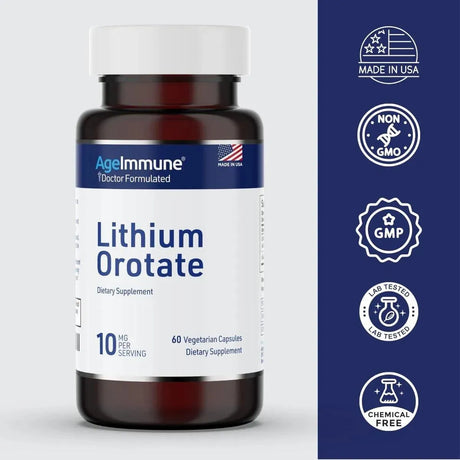 AGEIMMUNE - AgeImmune Lithium Orotate 10Mg. 60 Capsulas - The Red Vitamin MX - Suplementos Alimenticios - {{ shop.shopifyCountryName }}
