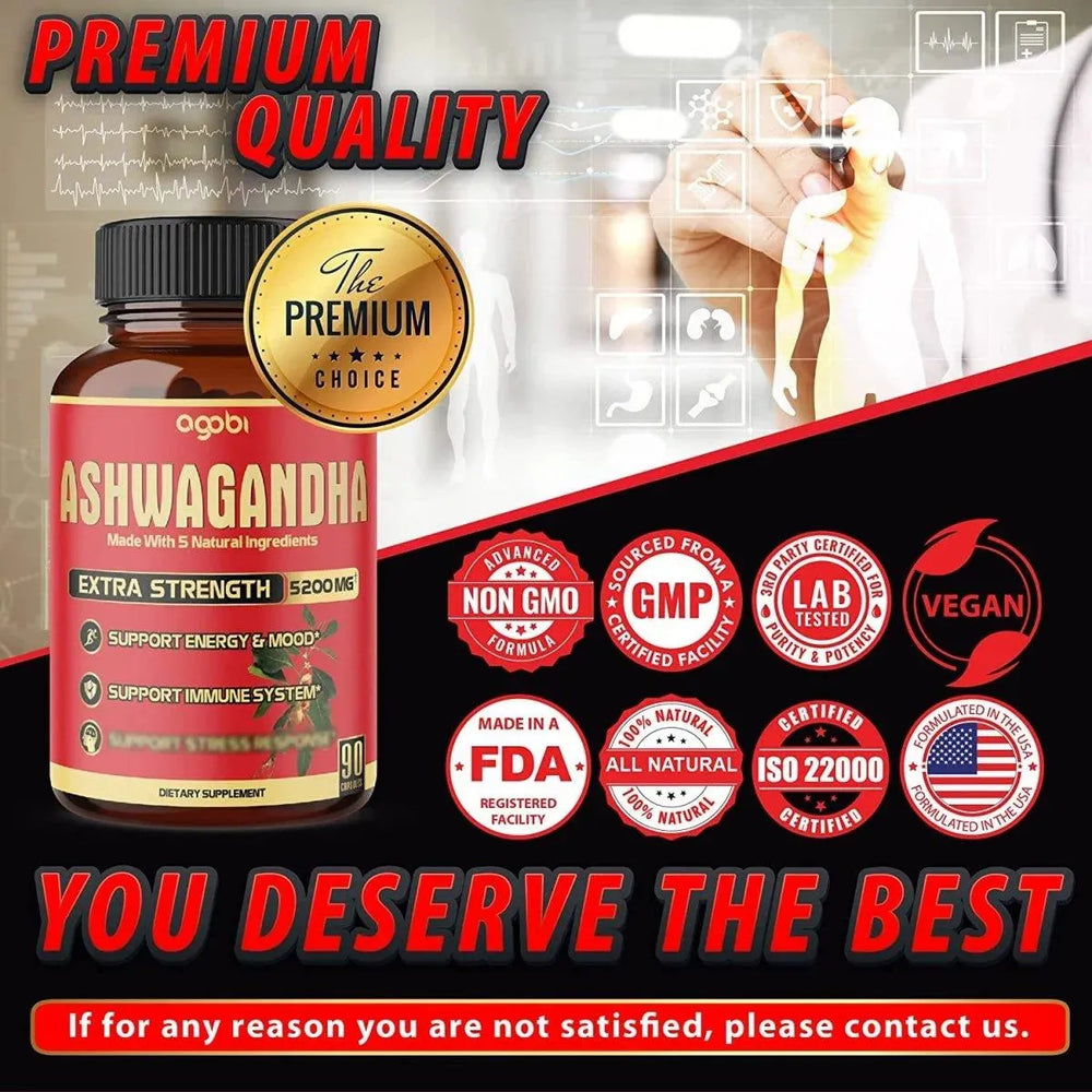 AGOBI - Agobi Ashwagandha 5200Mg. 90 Capsulas - The Red Vitamin MX - Suplementos Alimenticios - {{ shop.shopifyCountryName }}