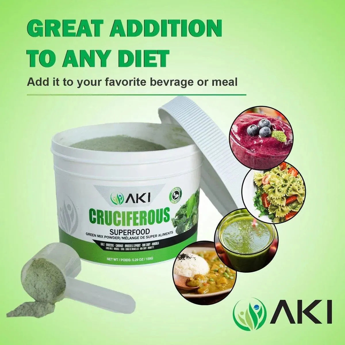 AKI - AKI Cruciferous Superfood Blend Powder 150Gr. - The Red Vitamin MX - Suplementos Alimenticios - {{ shop.shopifyCountryName }}