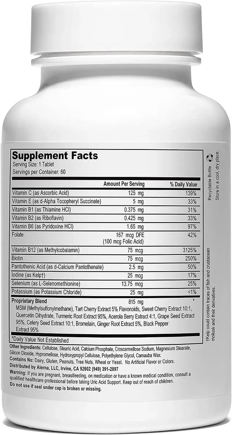 ALERNA - Alerna Uric Acid Support 60 Tabletas - The Red Vitamin MX - Suplementos Alimenticios - {{ shop.shopifyCountryName }}