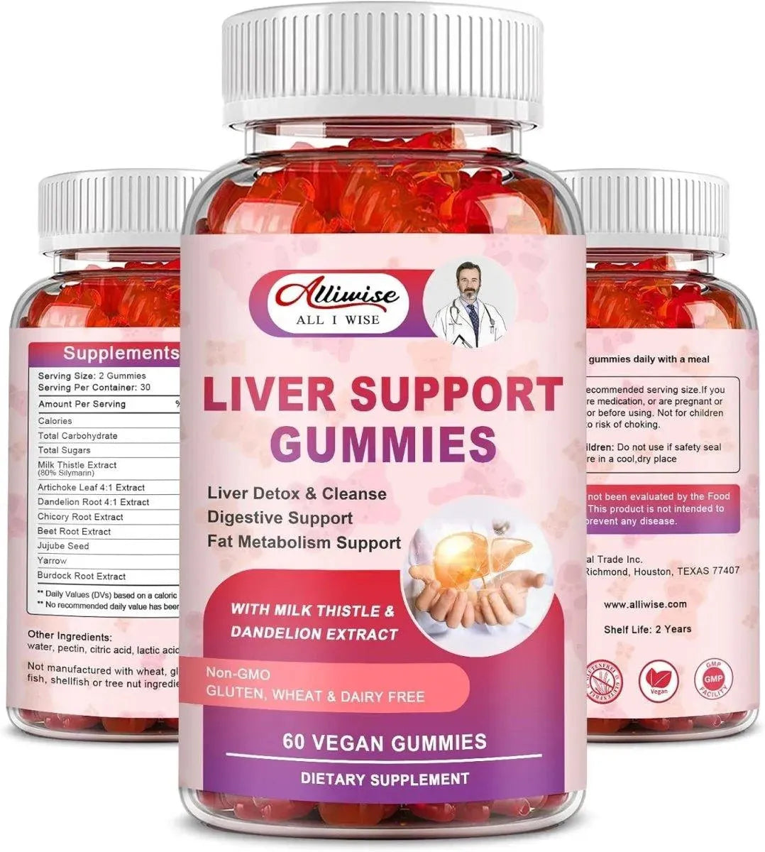ALLIWISE - Alliwise Liver Support Gummies with Milk Thistle & Dandelion Extract 60 Gomitas - The Red Vitamin MX - Suplementos Alimenticios - {{ shop.shopifyCountryName }}