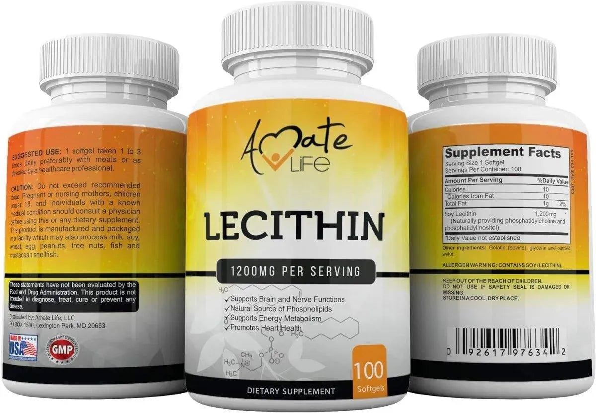 AMATE LIFE - Amate Life Soy Lecithin 1200Mg. 100 Capsulas Blandas - The Red Vitamin MX - Suplementos Alimenticios - {{ shop.shopifyCountryName }}