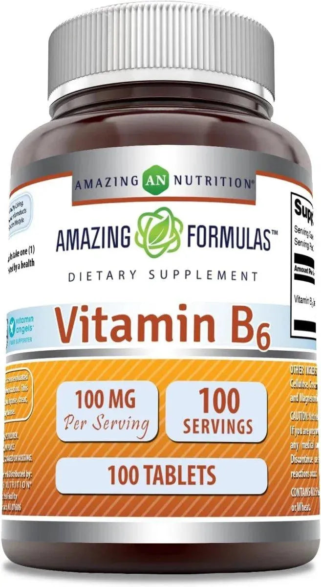 AMAZING FORMULAS - Amazing Formulas Vitamin B6 100Mg. 100 Tabletas - The Red Vitamin MX - Suplementos Alimenticios - {{ shop.shopifyCountryName }}